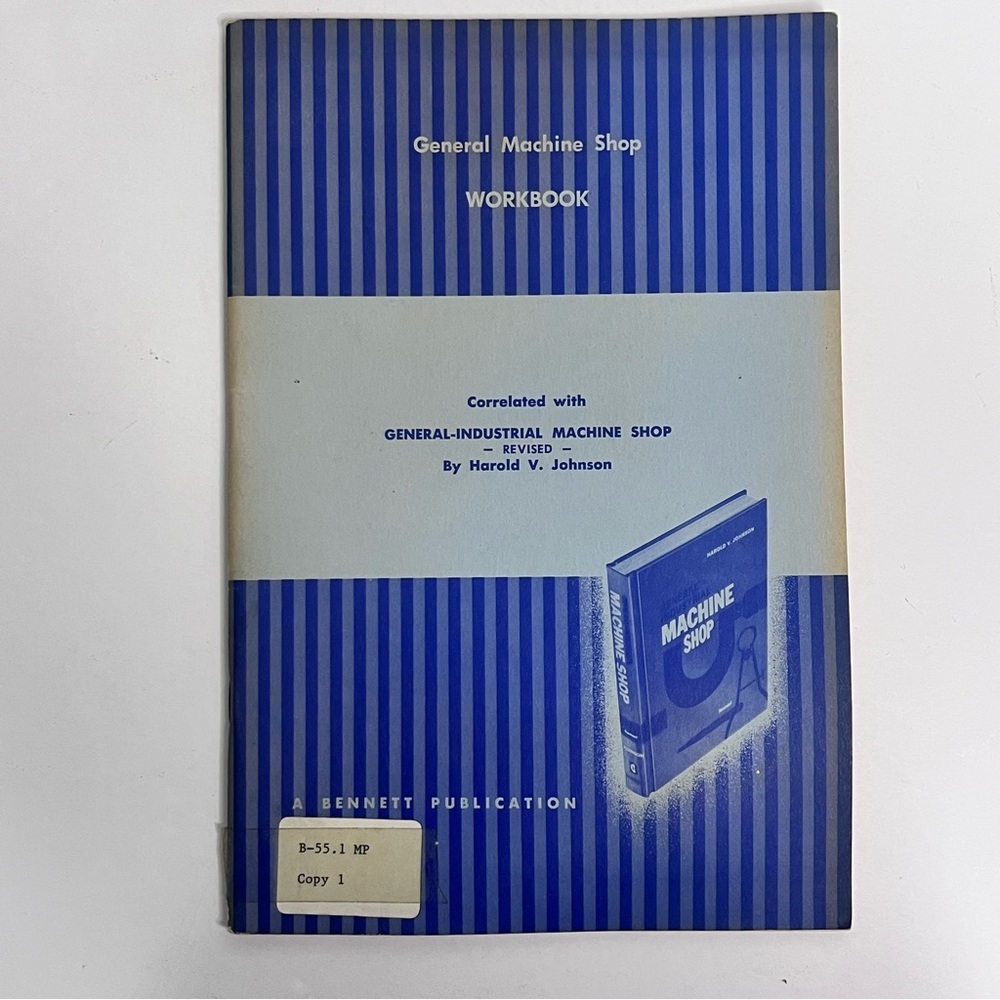 general machine shop workbook vtg 1970 general industrial machine shop ephemera‎